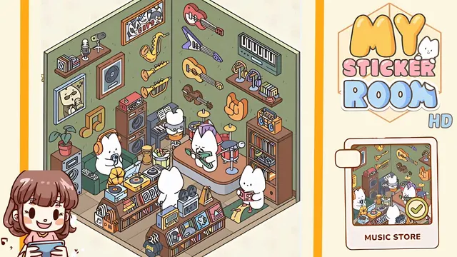 My Sticker Room Level 13 - Music Store - Walkthrough and solution guide