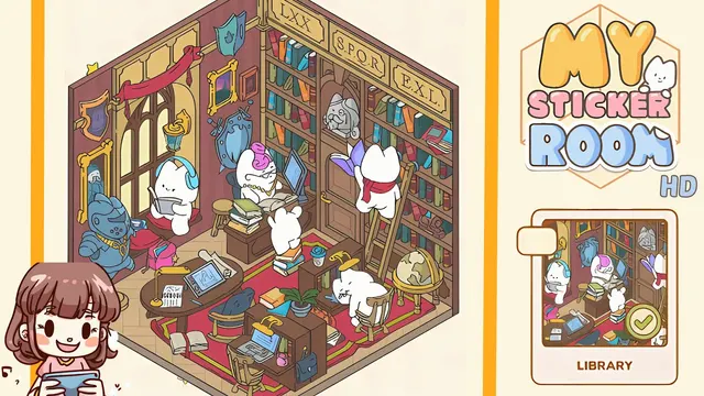 My Sticker Room Level 16 - Library - Walkthrough and solution guide
