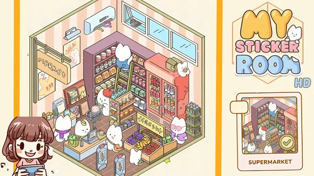 My Sticker Room Level 17 - Supermarket - Walkthrough and solution guide