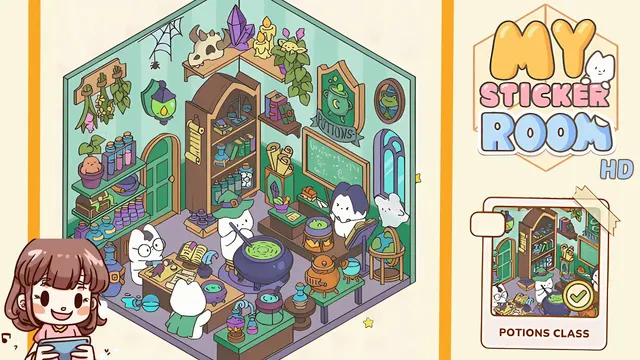 My Sticker Room Level 18 - Potions Class - Walkthrough and solution guide