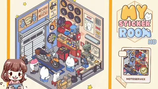 My Sticker Room Level 19 - Motoservice - Walkthrough and solution guide