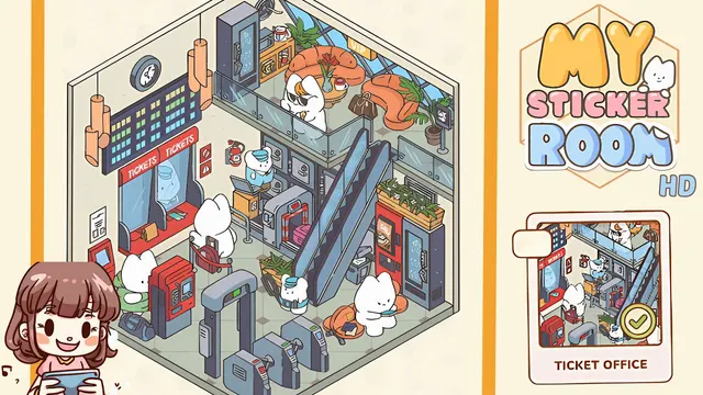 My Sticker Room Level 21 - Ticket Office - Walkthrough and solution guide