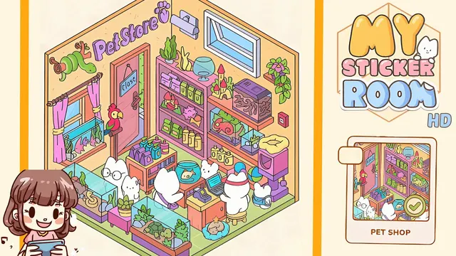 My Sticker Room Level 23 - Pet Shop - Walkthrough and solution guide