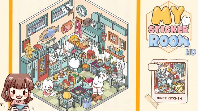 My Sticker Room Level 27 - Diner Kitchen - Walkthrough and solution guide