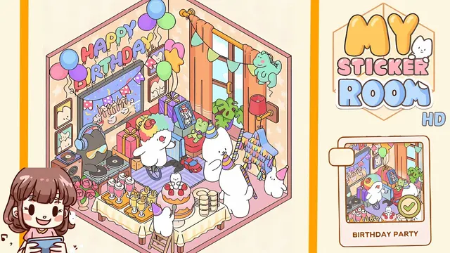 My Sticker Room Level 33 - Birthday Party - Walkthrough and solution guide