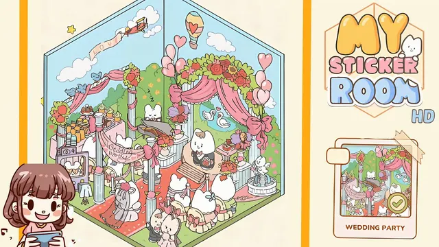 My Sticker Room Level 34 - Wedding Party - Walkthrough and solution guide