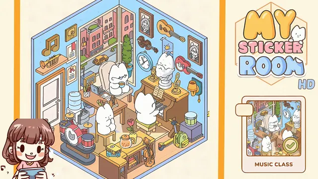 My Sticker Room Level 40 - Music Class - Walkthrough and solution guide