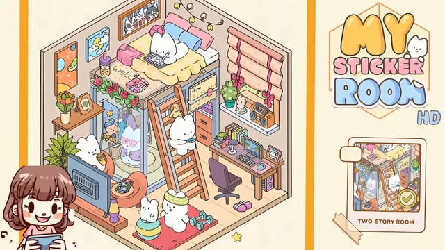 My Sticker Room Level 43 - Two Story Room - Walkthrough and solution guide