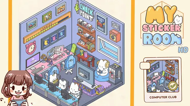 My Sticker Room Level 44 - Computer Club - Walkthrough and solution guide