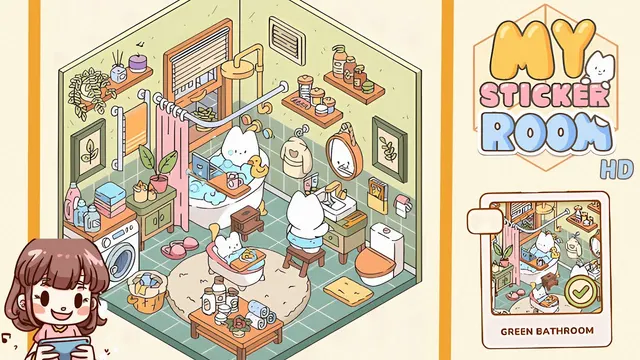 My Sticker Room Level 5 - Green Bathroom - Walkthrough and solution guide