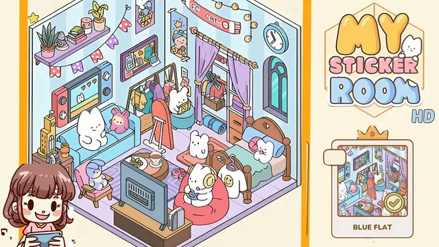 My Sticker Room Level 56 - Blue Flat - Walkthrough and solution guide