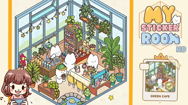My Sticker Room Level 58 - Green Cafe - Walkthrough and solution guide