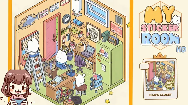 My Sticker Room Level 60 - Dad's Closet - Walkthrough and solution guide