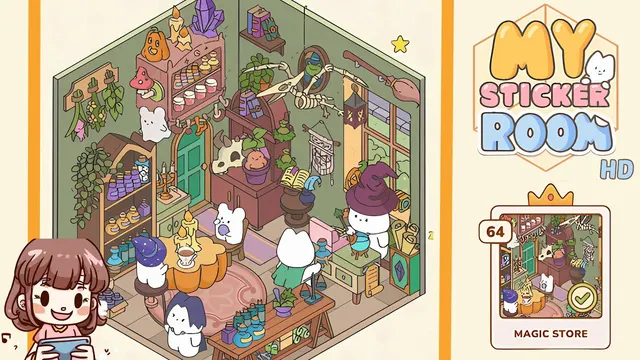 My Sticker Room Level 64 - Magic Store - Walkthrough and solution guide
