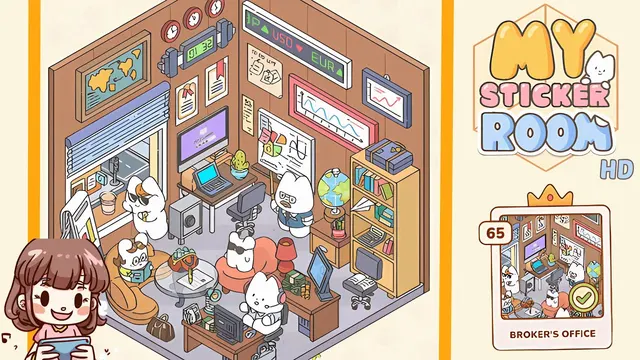 My Sticker Room Level 65 - Brokers Office - Walkthrough and solution guide