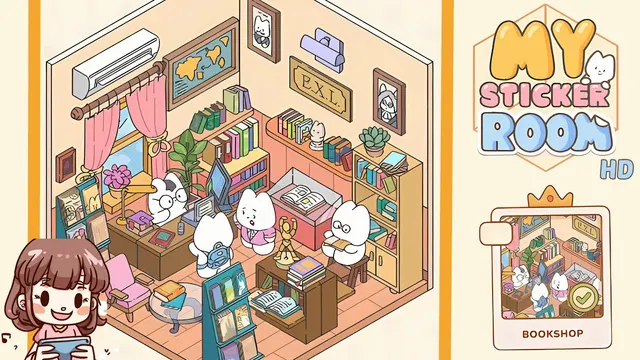 My Sticker Room Level 69 - Bookshop - Walkthrough and solution guide