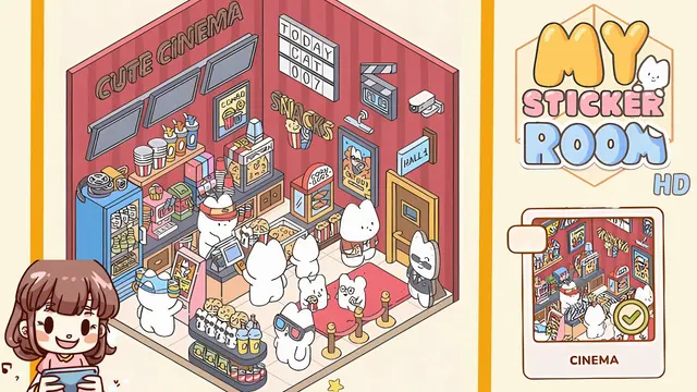 My Sticker Room Level 7 - Cinema - Walkthrough and solution guide
