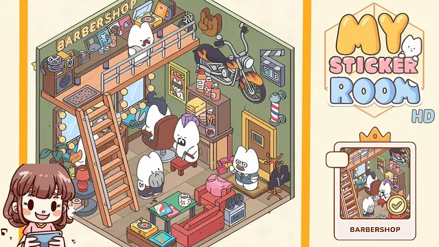 My Sticker Room Level 80 - Barbershop - Walkthrough and solution guide